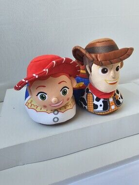 ​Disney Pixar Toy Story Woody & Jessie Plush Slippers Kids Size 11-12 NWT